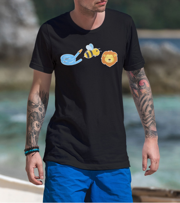 Hose Bee Lion Animal Funny Graphic Tee Wordplay T-Shirt
