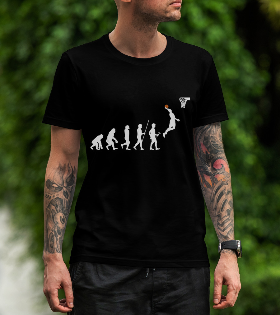 Evolution Of Man Playing Basketball Dunk T-Shirt