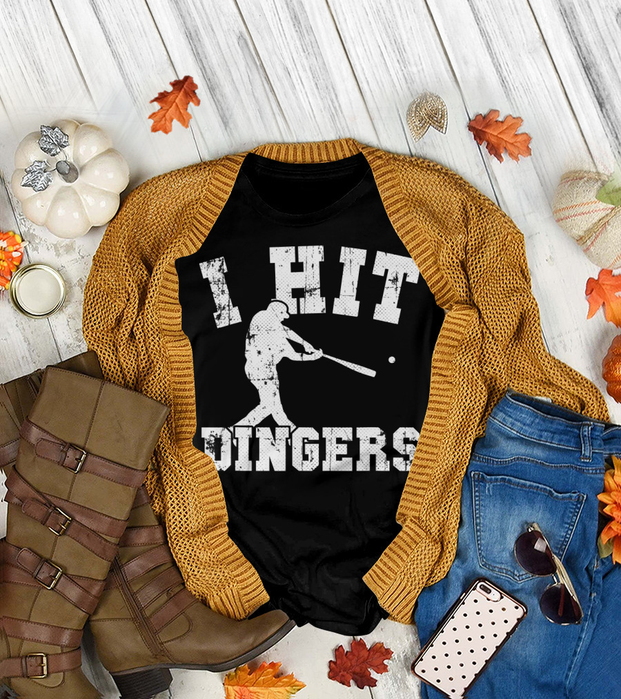 I Hit Dingers Baseball Batting T-Shirt