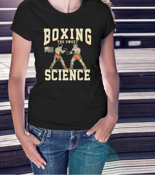 Boxing The Sweet Science Boxer American Flag T-Shirt