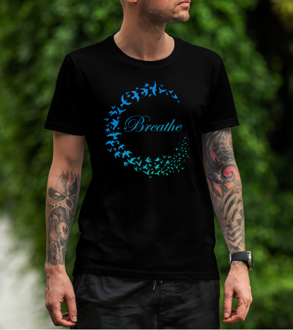 Breathe Inhale Exhale Take Flight Bird Circle T-Shirt