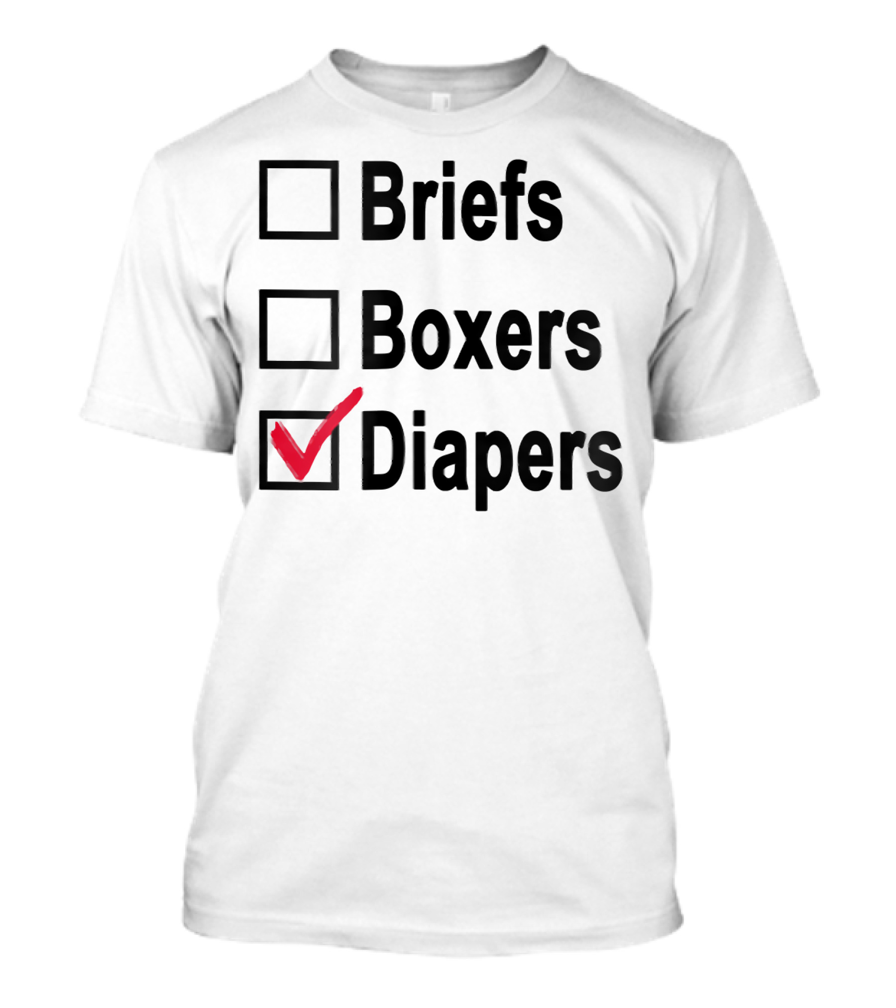 Briefs Boxers Diapers Checkmark ABDL Adult Baby T-Shirt