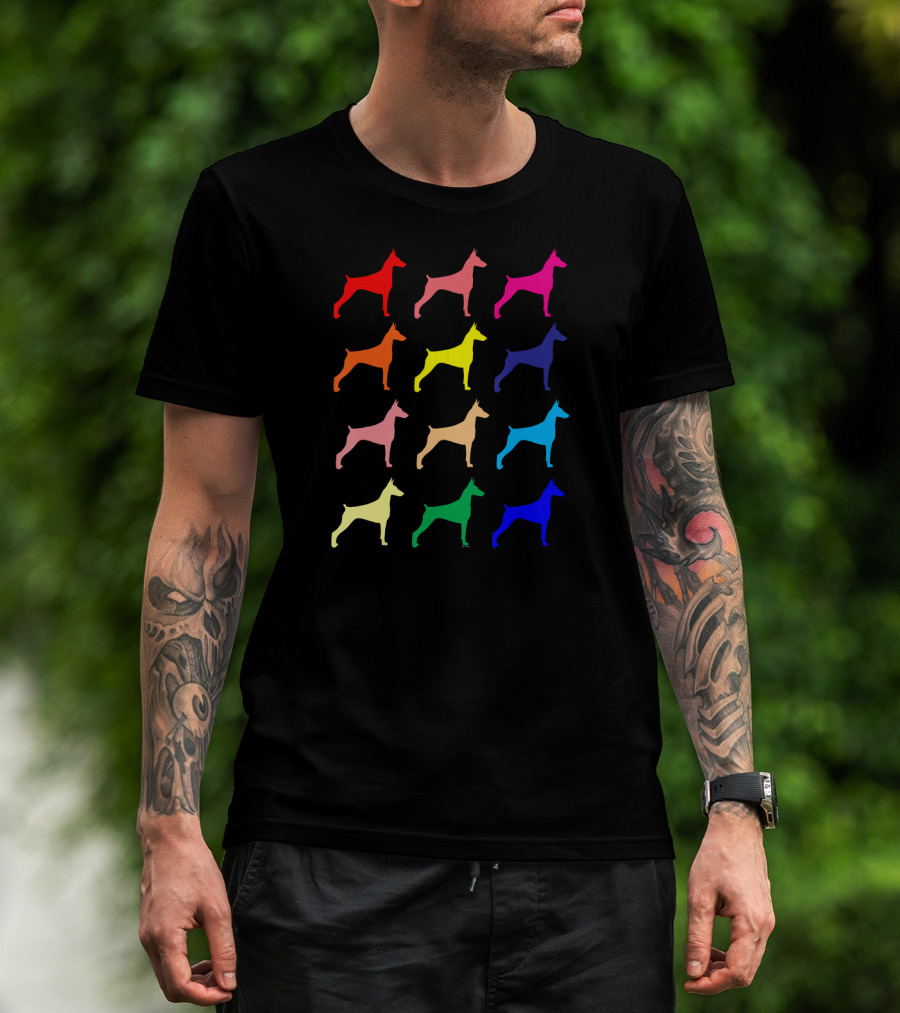 Doberman Pinscher Dog Lovers Colorful Pop T-Shirt