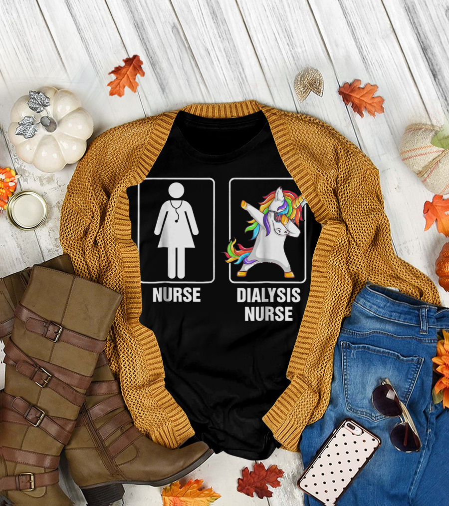 Nurse Dialysis Nurse Dabbing Unicorn T-Shirt