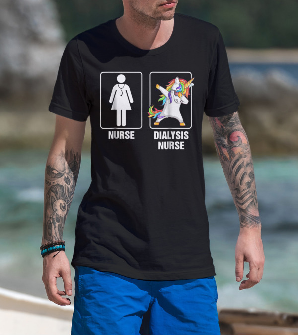 Nurse Dialysis Nurse Dabbing Unicorn T-Shirt