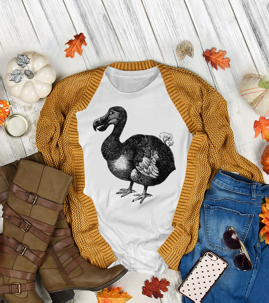 Dodo Bird Ornithology Black Line T-Shirt