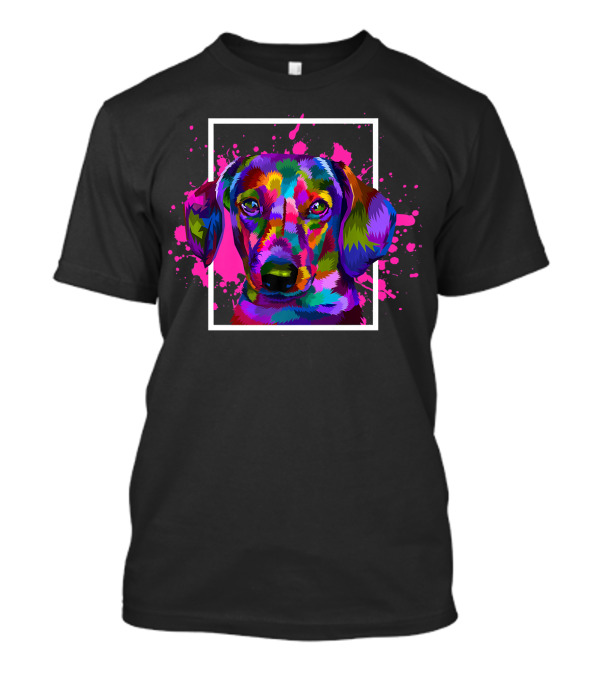Dog Animal Lover Pet Dog Breed Dachsh Colorful Pop Art Dachshund T-Shirt