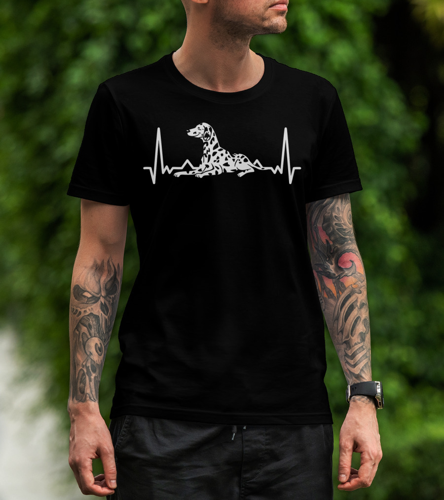 Dog Lover Heartbeat Dalmatian Pet Breed T-Shirt