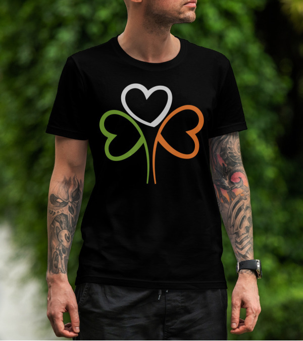 3 Hearts Shamrock Ireland Flag T-Shirt