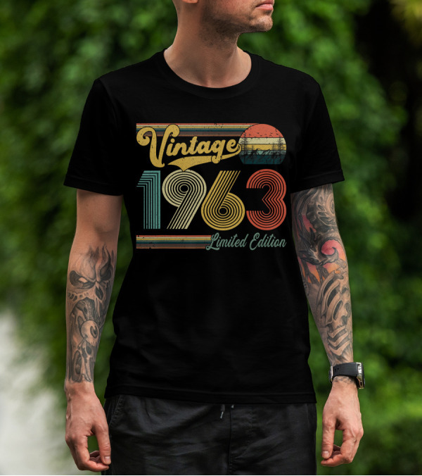 Vintage 1963 Retro Sunset Stripe T-Shirt