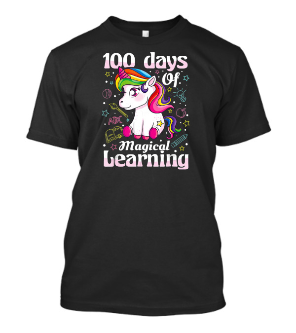 100 Days Of Magical Learning Unicorn ABC School T-Shirt