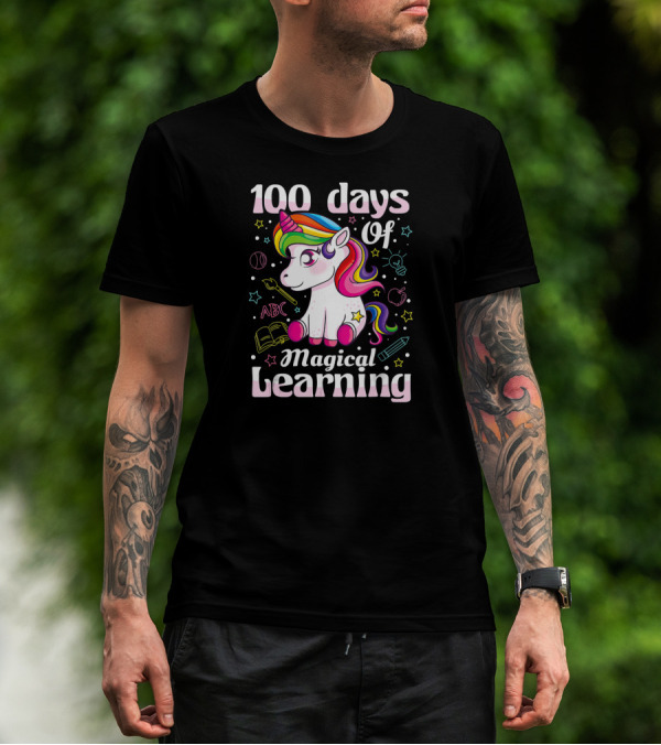 100 Days Of Magical Learning Unicorn ABC School T-Shirt