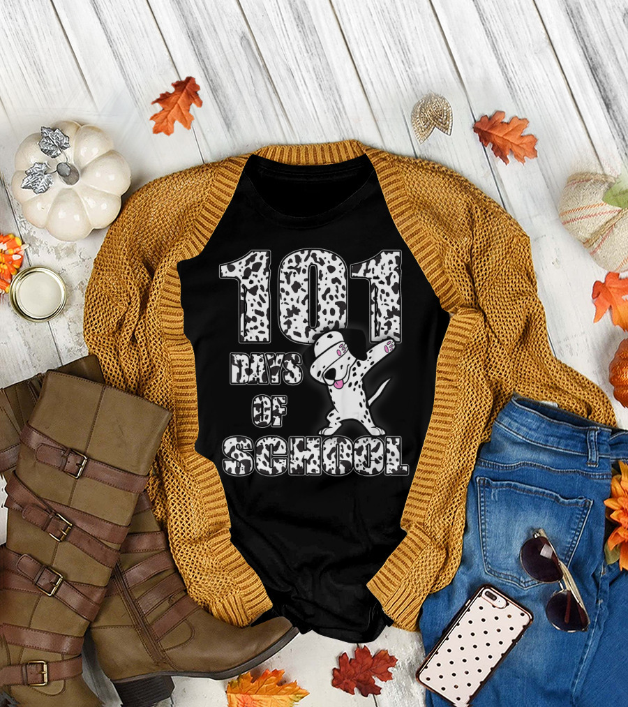 101 Days of School Dabbing Dalmatian T-Shirt
