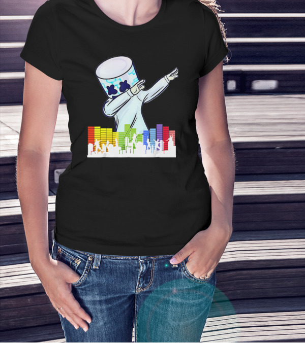 All I Want For Christmas Is Marshmello DJ Dabbing With Music Bars T-Shirt