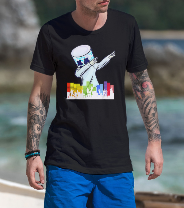 All I Want For Christmas Is Marshmello DJ Dabbing With Music Bars T-Shirt