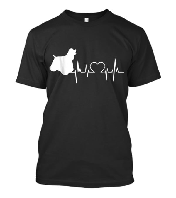 American Cocker Spaniel Dad Heartbeat Love T-Shirt