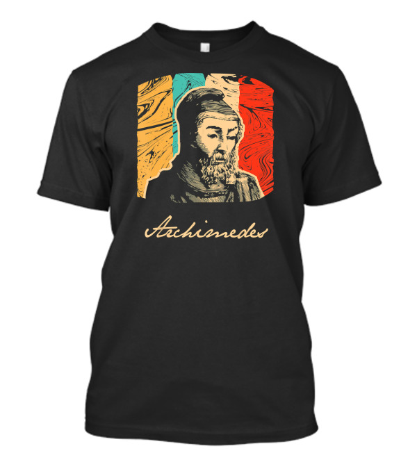 Archimedes Portrait With Colorful Abstract Background T-Shirt