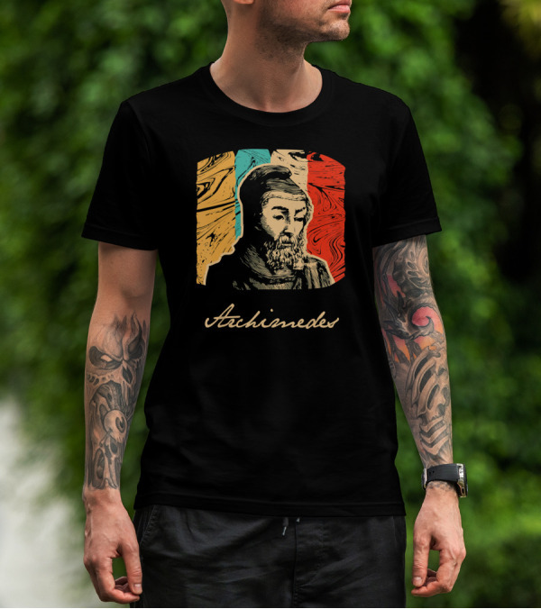 Archimedes Portrait With Colorful Abstract Background T-Shirt