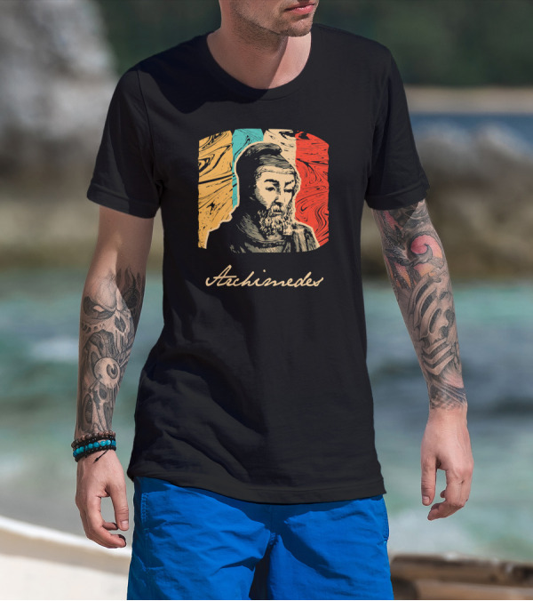 Archimedes Portrait With Colorful Abstract Background T-Shirt