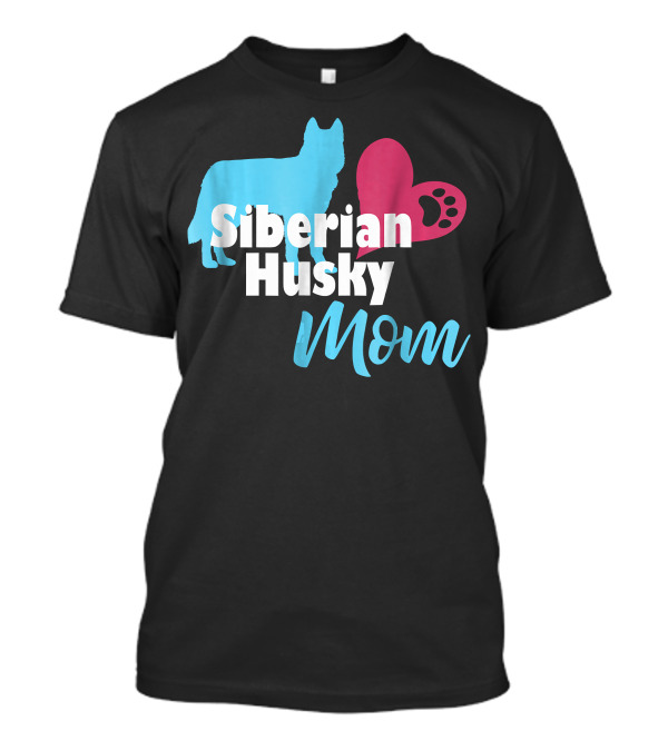 Siberian Husky Mom Love Paw Prints T-Shirt