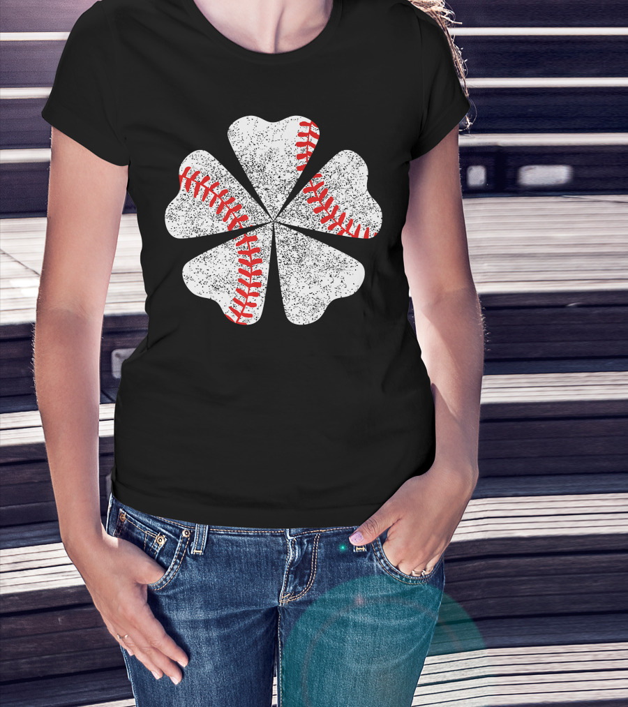 Lucky Clover Baseball St Patricks Day T-Shirt