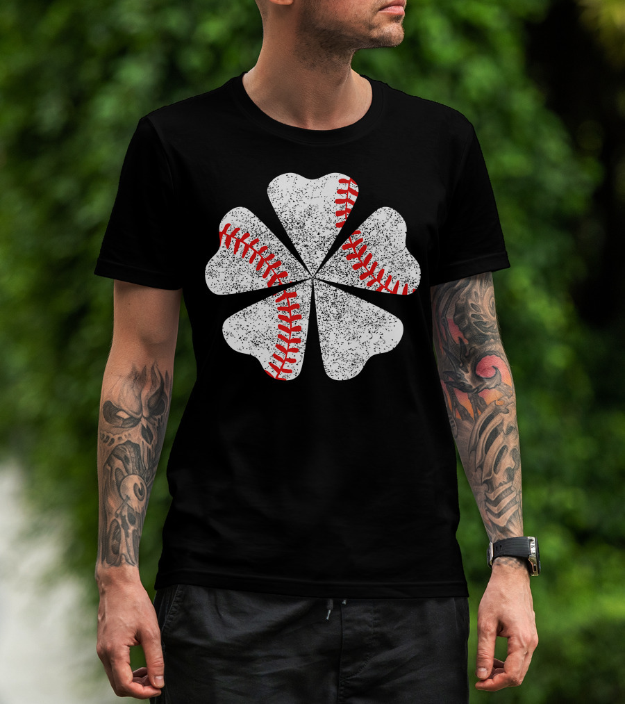 Lucky Clover Baseball St Patricks Day T-Shirt