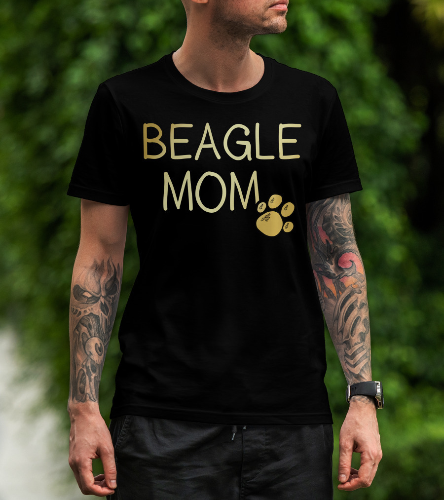 Beagle Mom Paw Print Dog Lover Mama Owner Cut T-Shirt