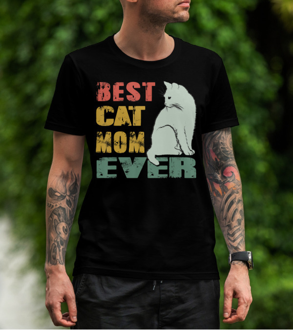 Best Cat Mom Ever Vintage Cat Mother T-Shirt