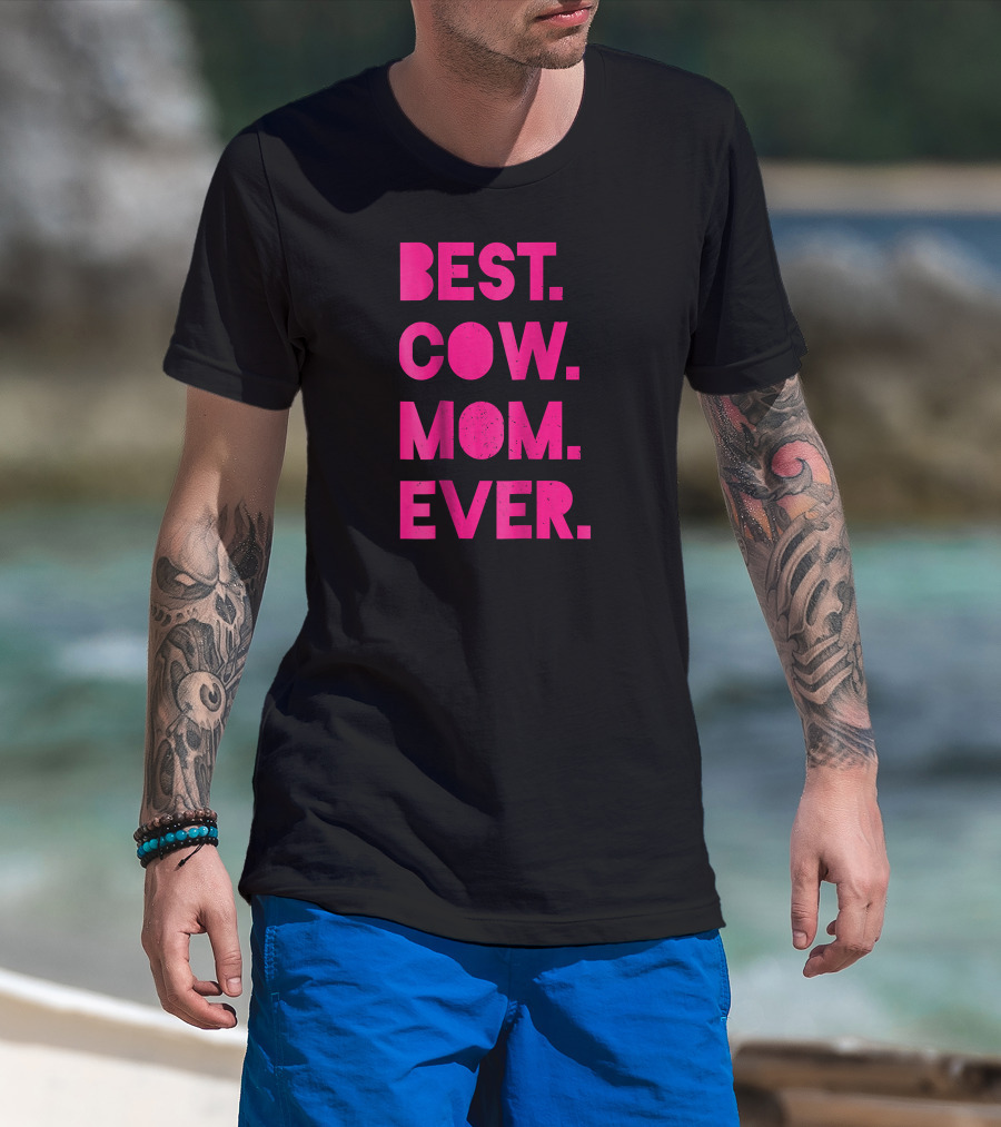 Best Cow Mom Ever Womens Vintage Far T-Shirt