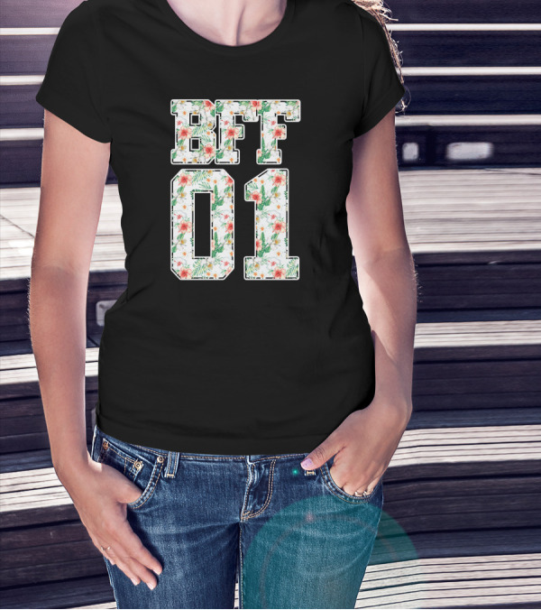BFF 01 Best Friends Floral Tropical T-Shirt