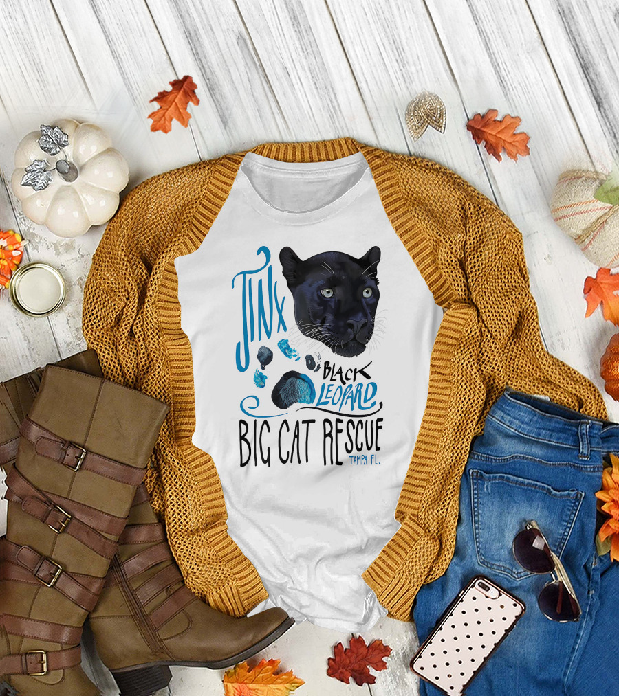 Jinx Black Leopard Big Cat Rescue Tampa FL T-Shirt