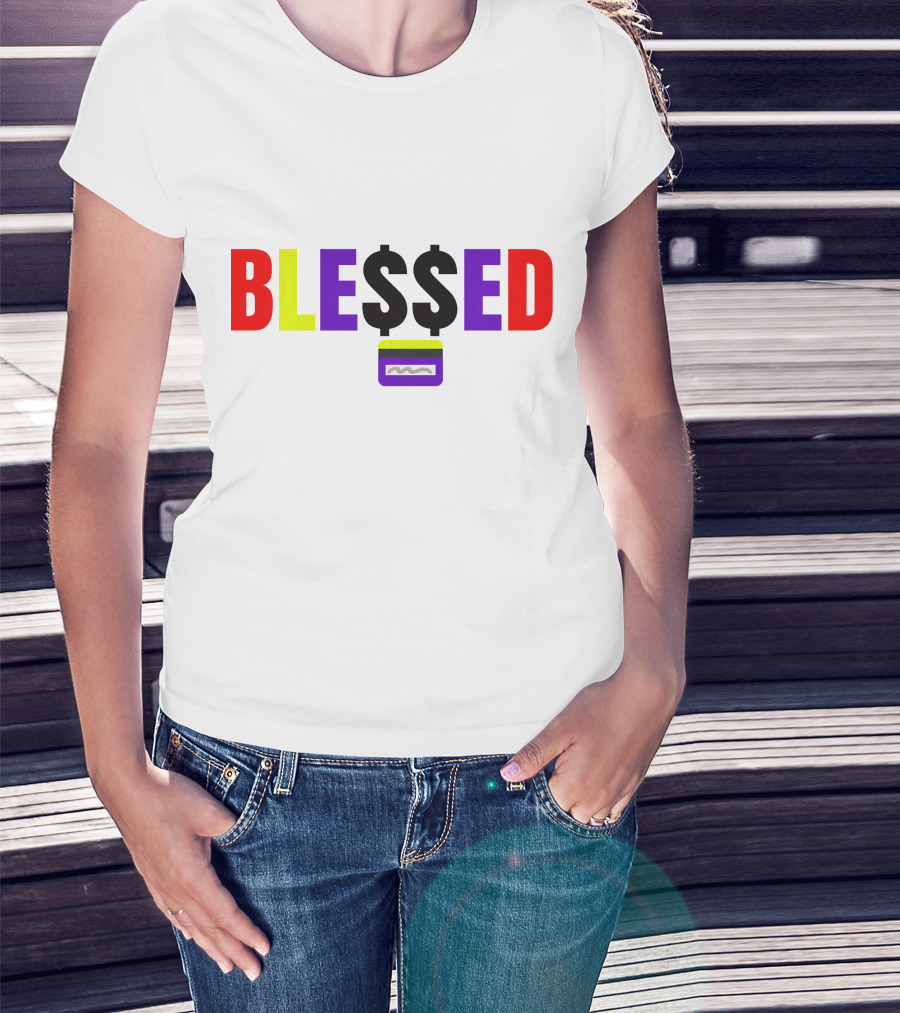 BLE$$ED WITH MONEY Credit Card T-Shirt