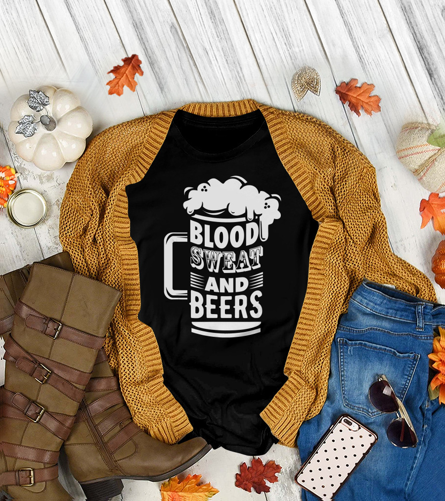 Blood Sweat And Beers Funny Pun Mug T-Shirt