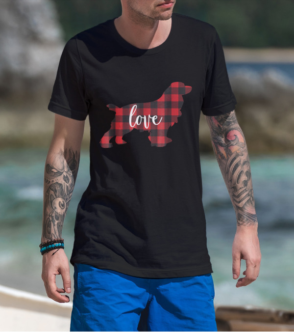 Love Buffalo Plaid Cocker Spaniel Mom T-Shirt