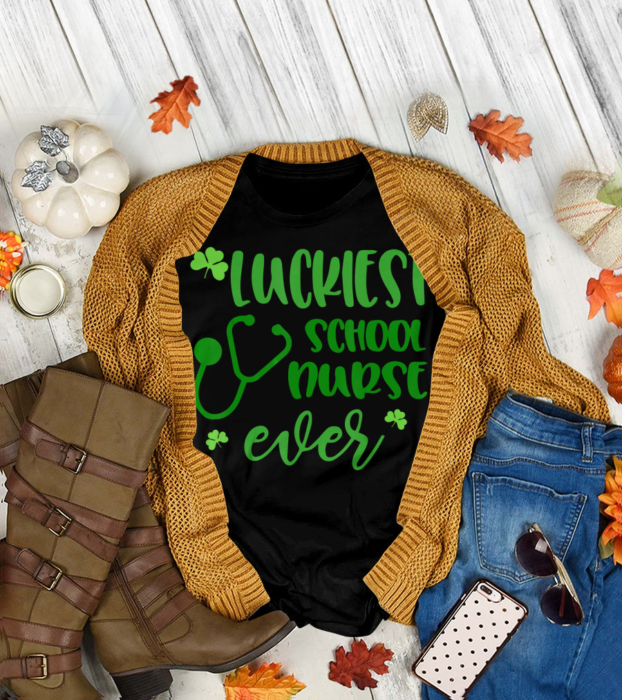 Luckiest School Nurse Ever T-Shirt