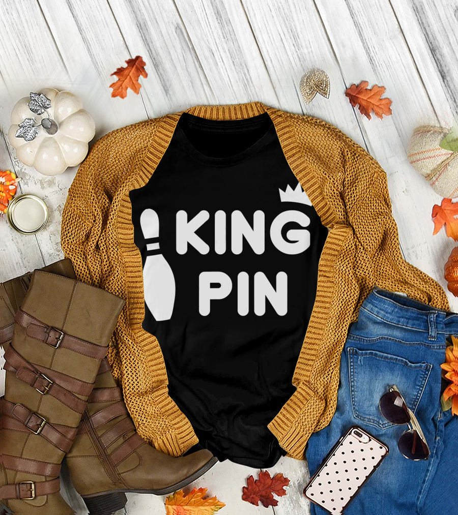 King Pin Bowling Cute Couples Fun Game T-Shirt