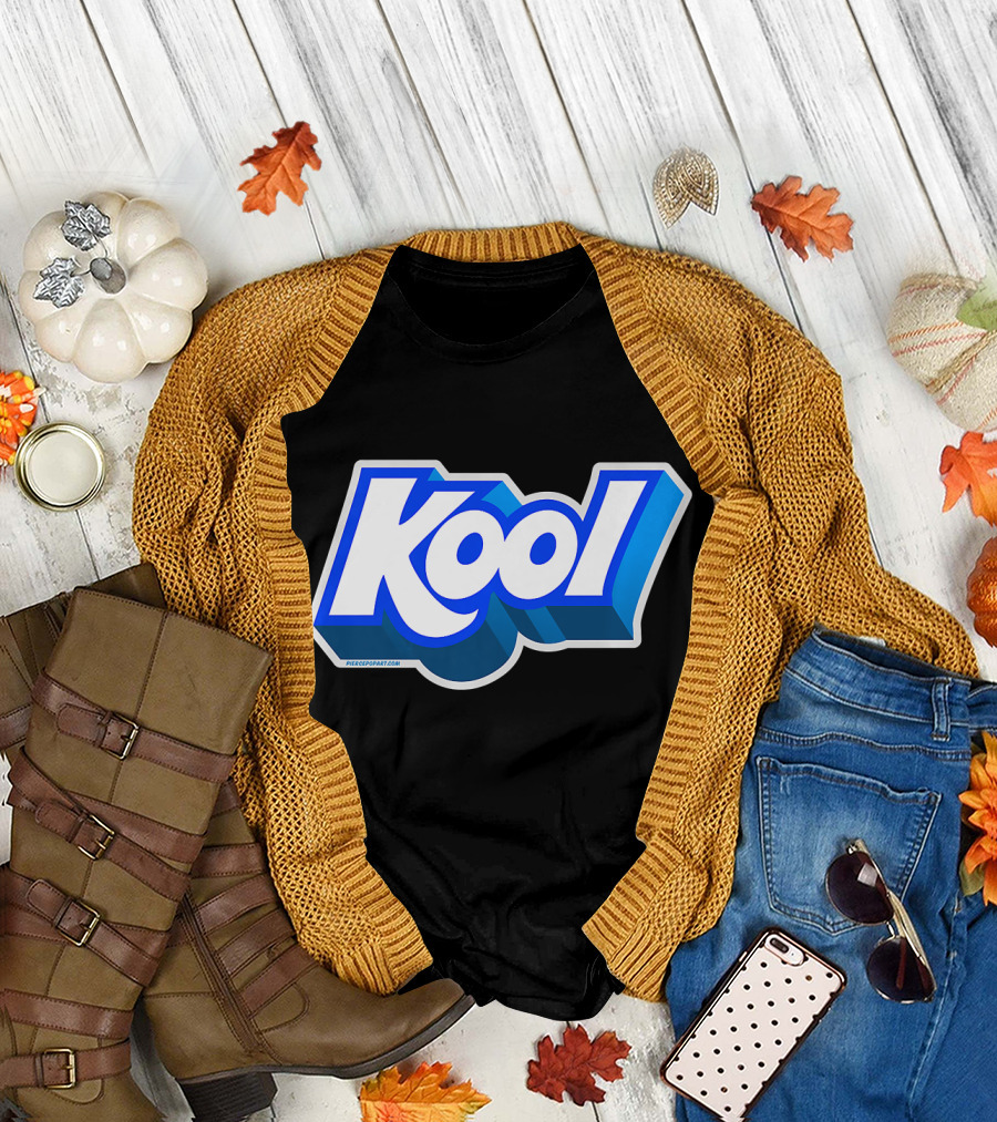 Kool Typography Retro Style with Bold Blue Gradient T-Shirt