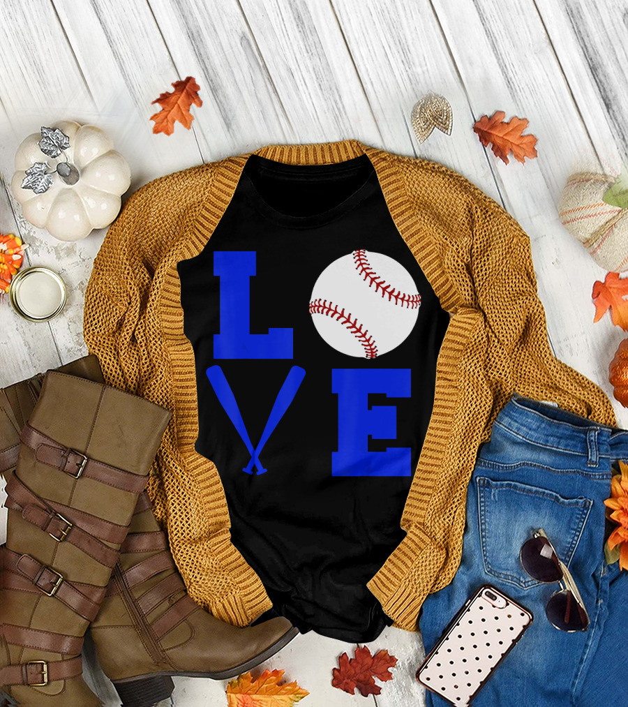 LOVE Baseball Bat Ball Iconic Sports T-Shirt