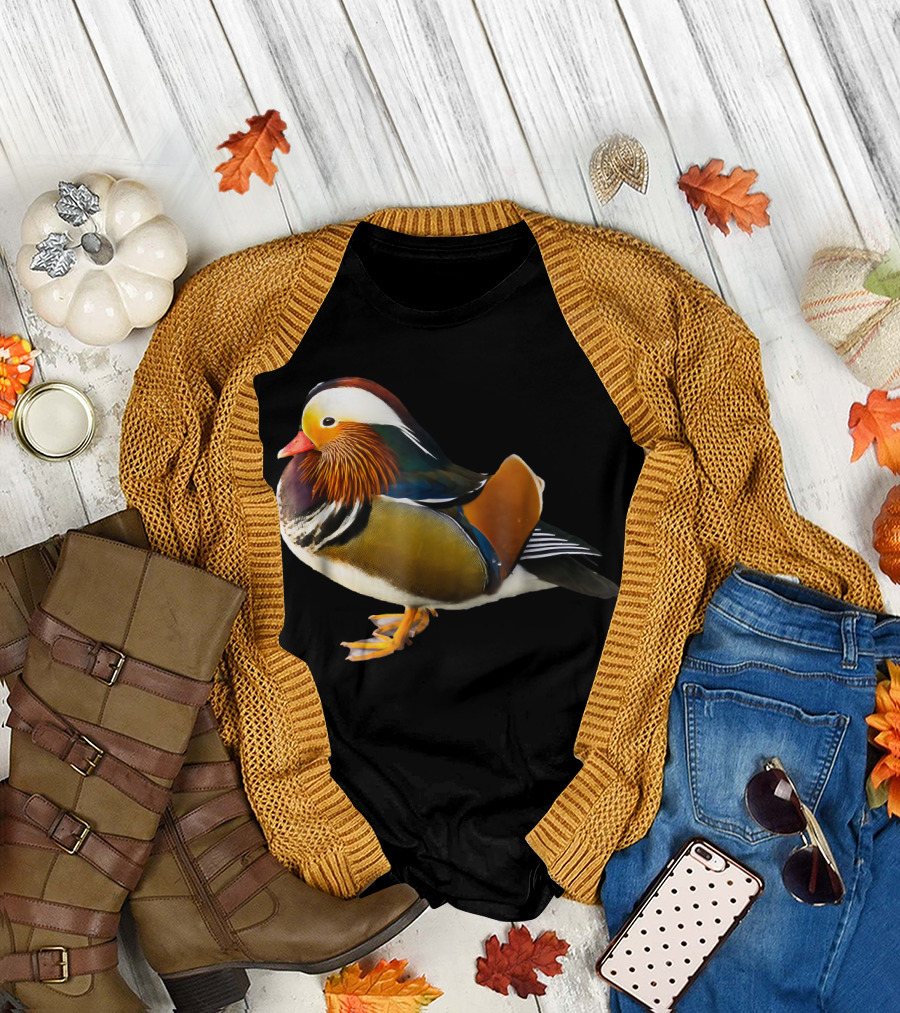 Mandarine Duck Ornithology Bird Natural History T-Shirt