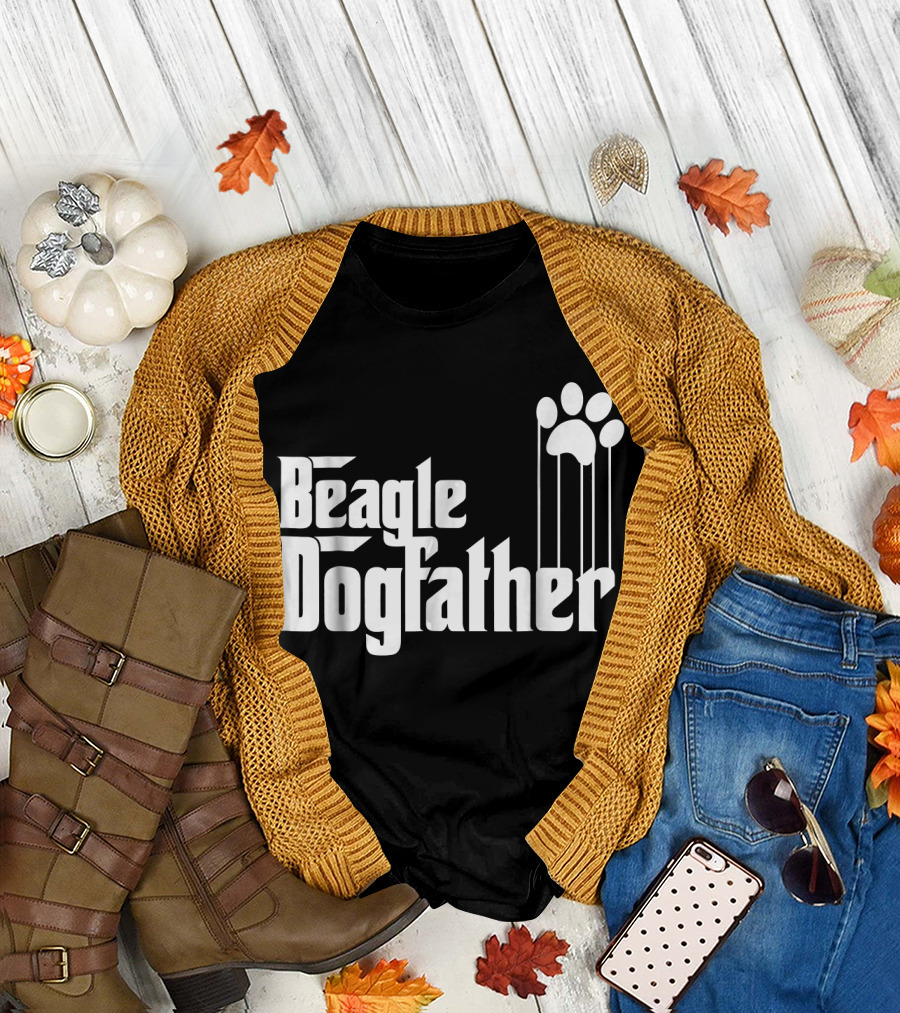 Beagle Dogfather Pawprint T-Shirt