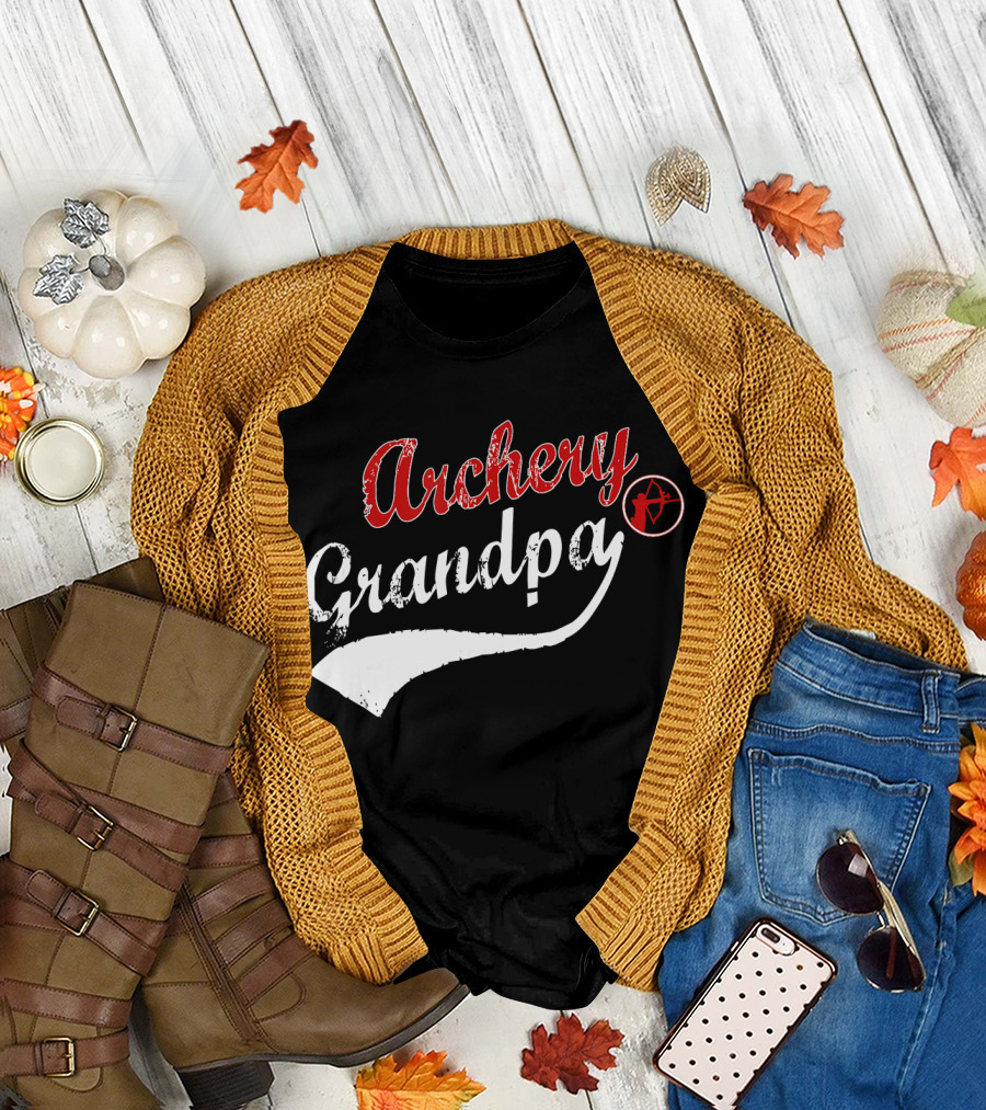 Archery Grandpa Mens Bow and Arrow Enthusiast T-Shirt