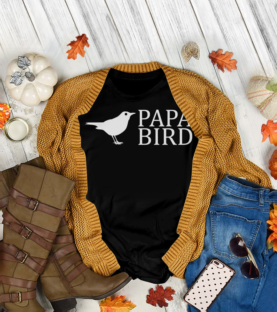 Papa Bird Mens Funny Dad T-Shirt