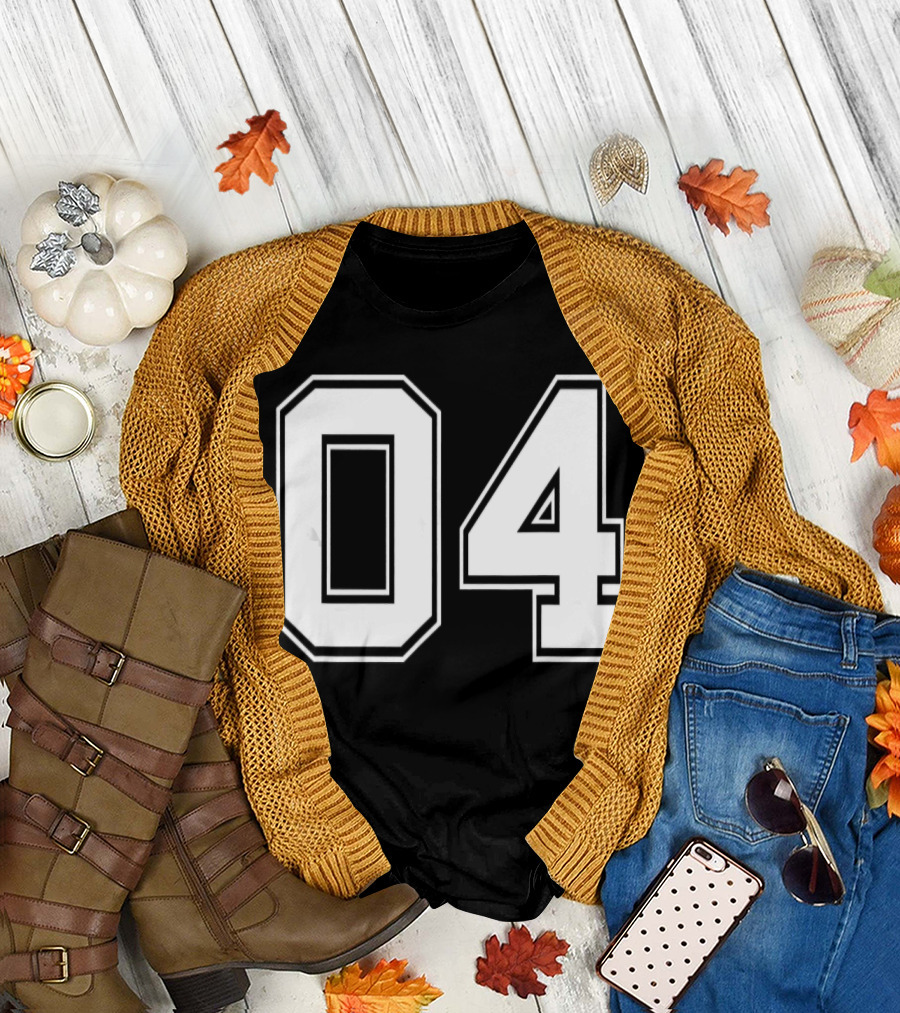 Number 04 Baseball Football Soccer 04 T-Shirt