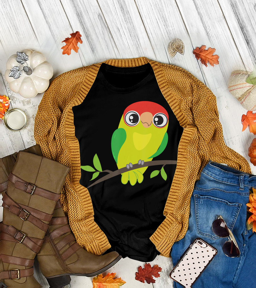 Parrot Tropical Bird Cartoon Cute Colorful T-Shirt