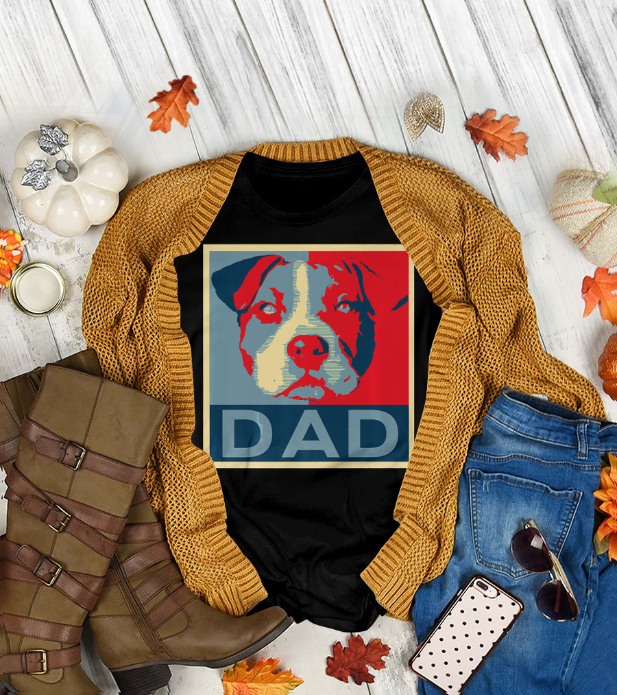 Pitbull Dad Love Pittie Pit Bull Dog T-Shirt
