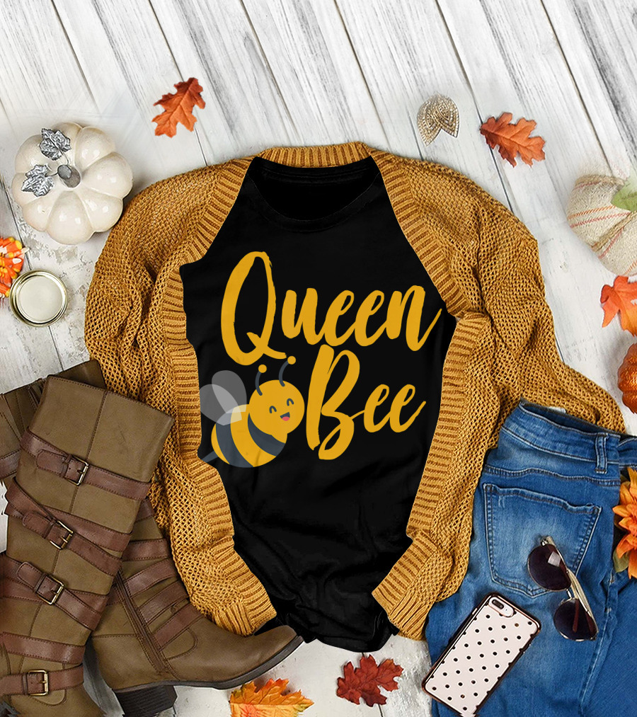 Queen Bee Cartoon Beekeeping T-Shirt