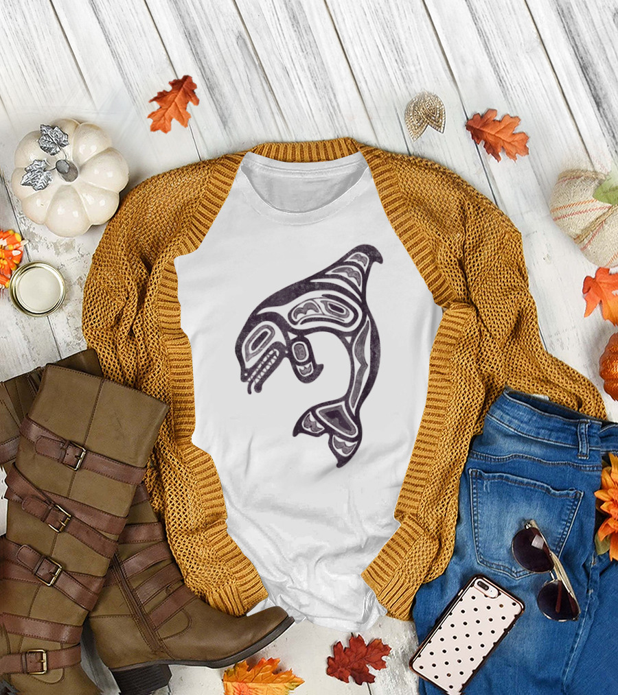 Retro Aztec Style Dolphin T-Shirt