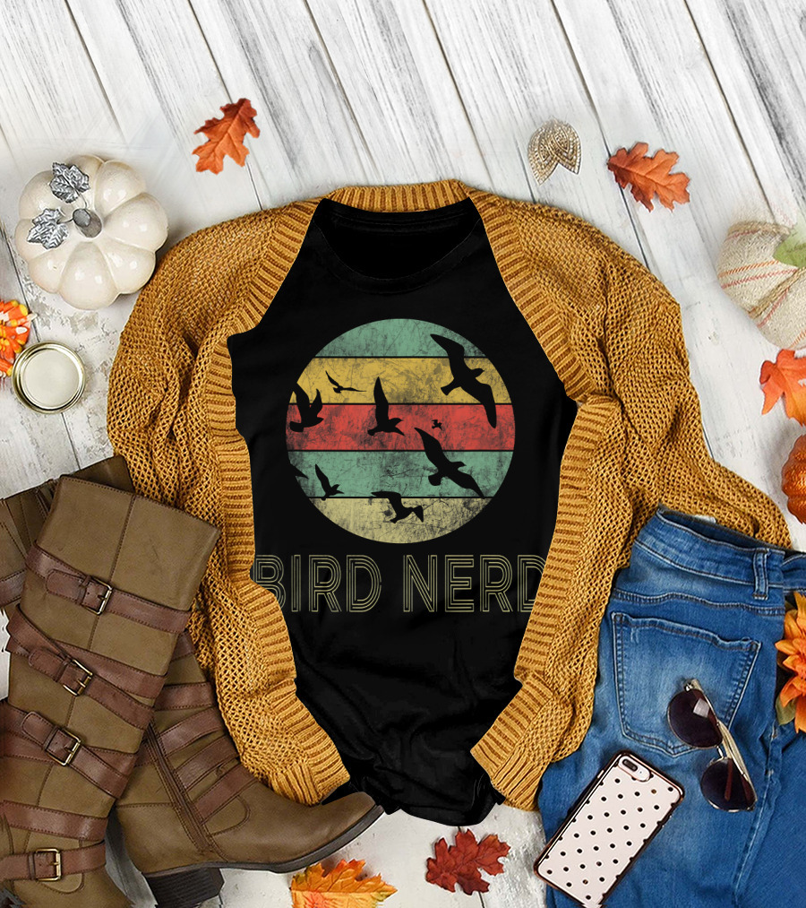 Bird Nerd Retro Vintage Birding Fun T-Shirt
