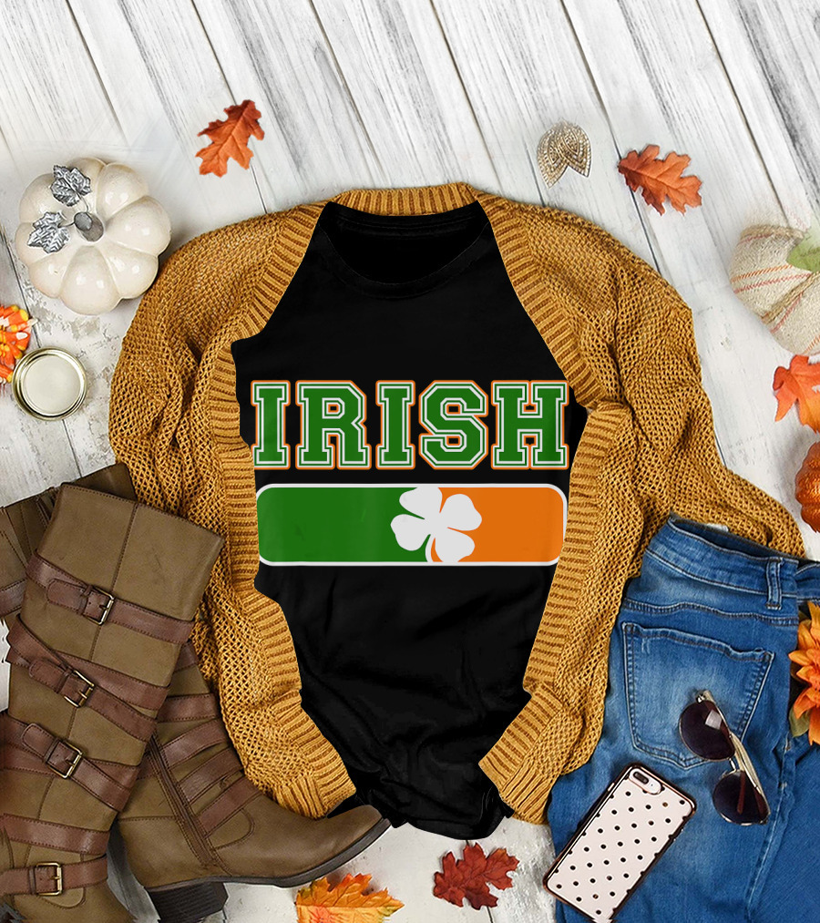 Irish Shamrock Green Orange St Patricks Day T-Shirt