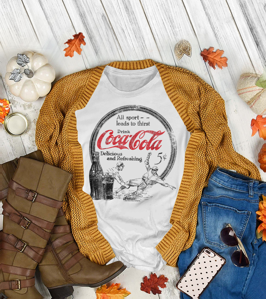 Coca Cola Vintage Baseball Ad Retro Sports T-Shirt
